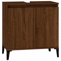 vidaXL Sink Cabinet Vanity Unit Storage Under Sink Cabinet Engineered Wood - brown oak