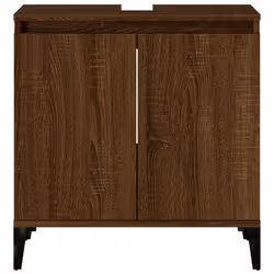 vidaXL Sink Cabinet Vanity Unit Storage Under Sink Cabinet Engineered Wood - brown oak - Additional view 5