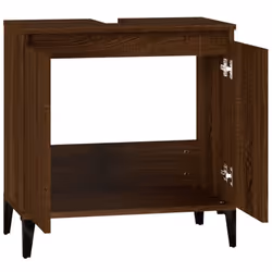 vidaXL Sink Cabinet Vanity Unit Storage Under Sink Cabinet Engineered Wood - brown oak - Additional view 6