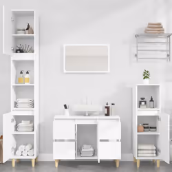 vidaXL Sink Cabinet Vanity Unit Under Sink Cabinet Sonoma Oak Engineered Wood - white - Additional view 2
