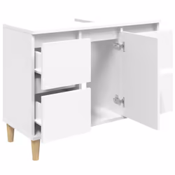 vidaXL Sink Cabinet Vanity Unit Under Sink Cabinet Sonoma Oak Engineered Wood - white - Additional view 5