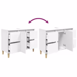 vidaXL Sink Cabinet Vanity Unit Under Sink Cabinet Sonoma Oak Engineered Wood - white - Additional view 7