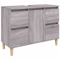 vidaXL Sink Cabinet Vanity Unit Under Sink Cabinet Sonoma Oak Engineered Wood - grey sonoma
