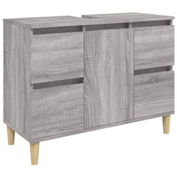 vidaXL Sink Cabinet Vanity Unit Under Sink Cabinet Sonoma Oak Engineered Wood - grey sonoma