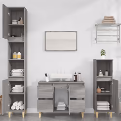 vidaXL Sink Cabinet Vanity Unit Under Sink Cabinet Sonoma Oak Engineered Wood - grey sonoma