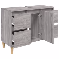 vidaXL Sink Cabinet Vanity Unit Under Sink Cabinet Sonoma Oak Engineered Wood - grey sonoma - Additional view 5