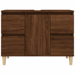 vidaXL Sink Cabinet Vanity Unit Under Sink Cabinet Sonoma Oak Engineered Wood - brown oak - Additional view 4