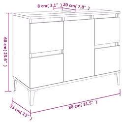 vidaXL Sink Cabinet Vanity Unit Storage Under Sink Cabinet Engineered Wood - smoked oak - Additional view 9