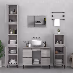 vidaXL Sink Cabinet Vanity Unit Storage Under Sink Cabinet Engineered Wood - grey sonoma
