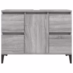 vidaXL Sink Cabinet Vanity Unit Storage Under Sink Cabinet Engineered Wood - grey sonoma - Additional view 4