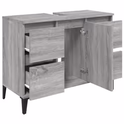 vidaXL Sink Cabinet Vanity Unit Storage Under Sink Cabinet Engineered Wood - grey sonoma - Additional view 5