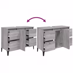 vidaXL Sink Cabinet Vanity Unit Storage Under Sink Cabinet Engineered Wood - grey sonoma - Additional view 7