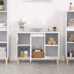 vidaXL Sink Cabinet Vanity Unit Storage Under Sink Cabinet Engineered Wood - white
