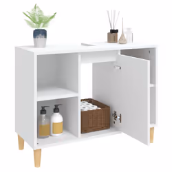 vidaXL Sink Cabinet Vanity Unit Storage Under Sink Cabinet Engineered Wood - white - Additional view 4
