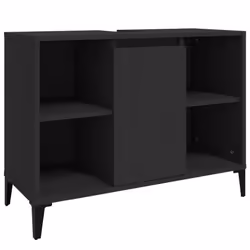 vidaXL Sink Cabinet Vanity Unit Storage Under Sink Cabinet Engineered Wood - black