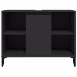 vidaXL Sink Cabinet Vanity Unit Storage Under Sink Cabinet Engineered Wood - black - Additional view 5