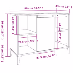 vidaXL Sink Cabinet Vanity Unit Storage Under Sink Cabinet Engineered Wood - concrete grey