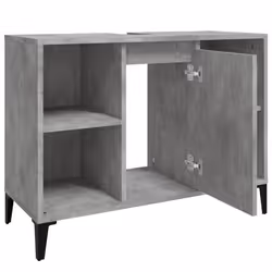 vidaXL Sink Cabinet Vanity Unit Storage Under Sink Cabinet Engineered Wood - concrete grey - Additional view 6