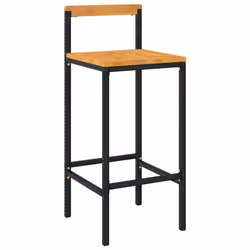 vidaXL Bar Stools Pub Stool Bar Chair Grey Poly Rattan and Solid Wood Acacia - black, 40 x 44 x 100 cm/ 4 pcs