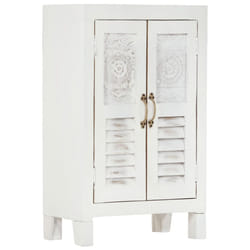 vidaXL Sideboard Storage Cabinet Cupboard Side Cabinet White Solid Wood Acacia