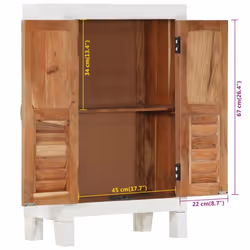 vidaXL Sideboard Storage Cabinet Cupboard Side Cabinet White Solid Wood Acacia - Additional view 8
