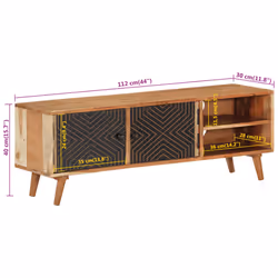 vidaXL TV Cabinet TV Stand Sideboard Media Console TV Unit Solid Wood Acacia