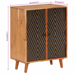 vidaXL Sideboard Wooden Storage Cabinet Cupboard Side Cabinet Solid Wood Acacia