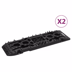 vidaXL 2x Traction Boards 107x31x7 cm Nylon Traction Mat Board Multi Colours - black