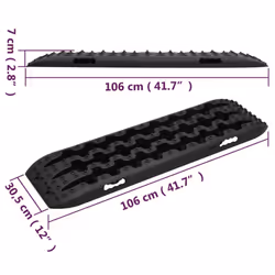 vidaXL 2x Traction Boards 106x30.5x7 cm Nylon Snow Mat Board Multi Colours - black
