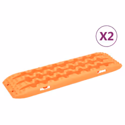 vidaXL 2x Traction Boards 106x30.5x7 cm Nylon Snow Mat Board Multi Colours - orange