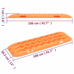 vidaXL 2x Traction Boards 106x30.5x7 cm Nylon Snow Mat Board Multi Colours - orange