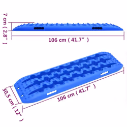 vidaXL 2x Traction Boards 106x30.5x7 cm Nylon Snow Mat Board Multi Colours - blue
