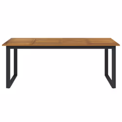 vidaXL Garden Table Dining Coffee Table with U-shaped Legs Solid Wood Acacia - Additional view 4