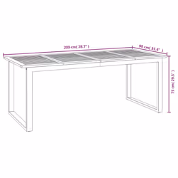 vidaXL Garden Table Dining Coffee Table with U-shaped Legs Solid Wood Acacia - Additional view 5