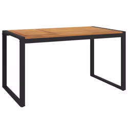vidaXL Garden Table Dining Coffee Table with U-shaped Legs Solid Wood Acacia - 140 x 80 x 75 cm