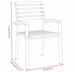 vidaXL Stackable Chairs Stacking Dining Chair Lounge Chairs Solid Wood Acacia - 2 pcs - Additional view 7