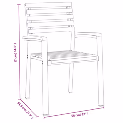 vidaXL Stackable Chairs Stacking Dining Chair Lounge Chairs Solid Wood Acacia - 4 pcs - Additional view 7