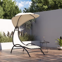 VidaXL 362705 outdoor chair Lounge Padded seat Polyester, Steel, Textile Cream