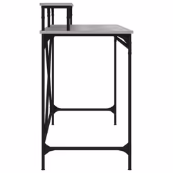 vidaXL Desk Computer Table Office Work Desk Black Engineered Wood and Iron - grey sonoma, 100x50x90 cm - Additional view 5