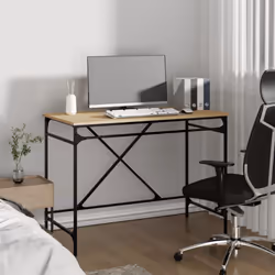vidaXL Desk Office Computer Desk Writing Desk Table Engineered Wood and Iron - sonoma oak