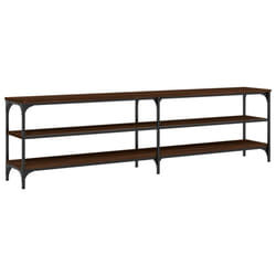 vidaXL TV Cabinet TV Stand TV Unit Media Cabinet Engineered Wood and Metal - brown oak