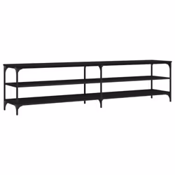 vidaXL TV Cabinet TV Stand TV Unit Media Cabinet Engineered Wood and Metal - black