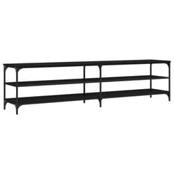 vidaXL TV Cabinet TV Stand TV Unit Media Cabinet Engineered Wood and Metal - black