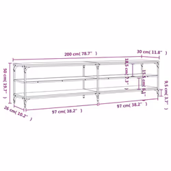 vidaXL TV Cabinet TV Stand TV Unit Media Cabinet Engineered Wood and Metal - sonoma oak
