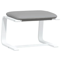 vidaXL Footstool Footrest Ottoman Stool Living Room Seat Foot Rest Fabric - light grey and white