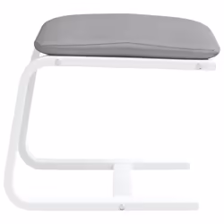 vidaXL Footstool Footrest Ottoman Stool Living Room Seat Foot Rest Fabric - light grey and white - Additional view 4