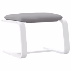 vidaXL Footstool Footrest Ottoman Stool Living Room Seat Foot Rest Fabric - light grey and white - Additional view 5