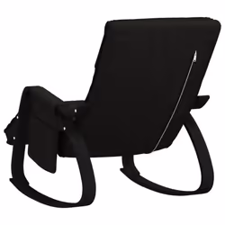 vidaXL Rocking Chair Lounge Chair Accent Chair Rocker Armchair Black Fabric - Additional view 4