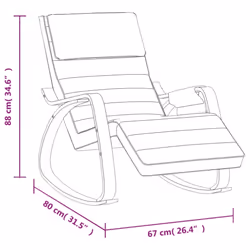 vidaXL Rocking Chair Lounge Chair Accent Chair Rocker Armchair Black Fabric - Additional view 7