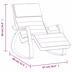 vidaXL Rocking Chair Fabric Lounge Seating Lounge Armchair Cream/Light Grey - cream